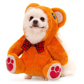 Cute Brown Bear Pet Teddy Dog Clothing Outfits Cosplay Costume Halloween Carnival Suit